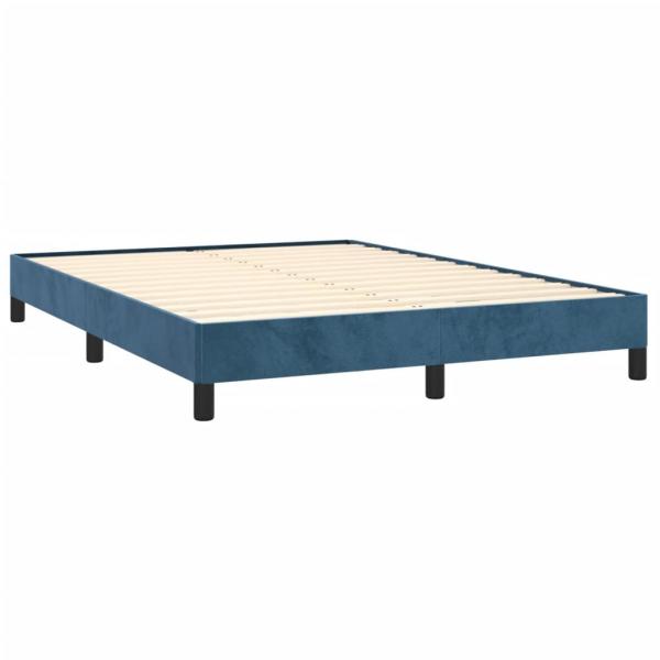 Boxspringbett mit Matratze Dunkelblau 140x200 cm Samt