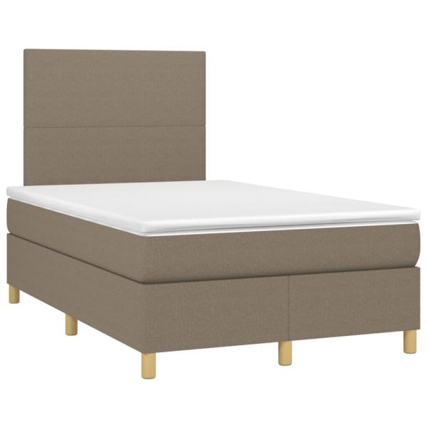 Boxspringbett mit Matratze & LED Taupe 120x200 cm Stoff