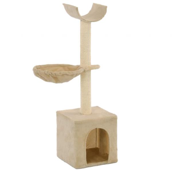 ARDEBO.de - Katzen-Kratzbaum mit Sisal-Kratzsäulen 105 cm Beige