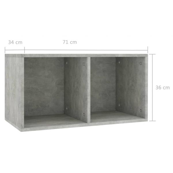 Schallplatten-Aufbewahrungsbox Betongrau 71x34x36 cm