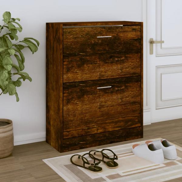 ARDEBO.de - Schuhschrank Räuchereiche 63x24x81 cm Holzwerkstoff