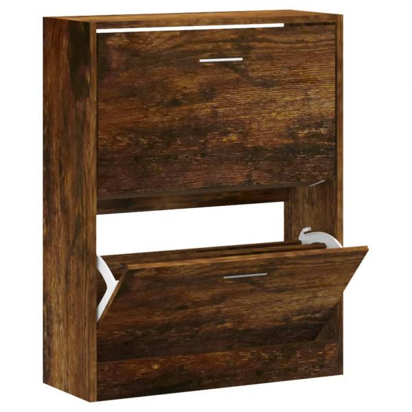 Schuhschrank Räuchereiche 63x24x81 cm Holzwerkstoff