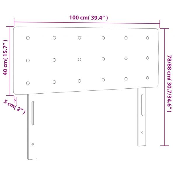 LED Kopfteil Hellgrau 100x5x78/88 cm Stoff