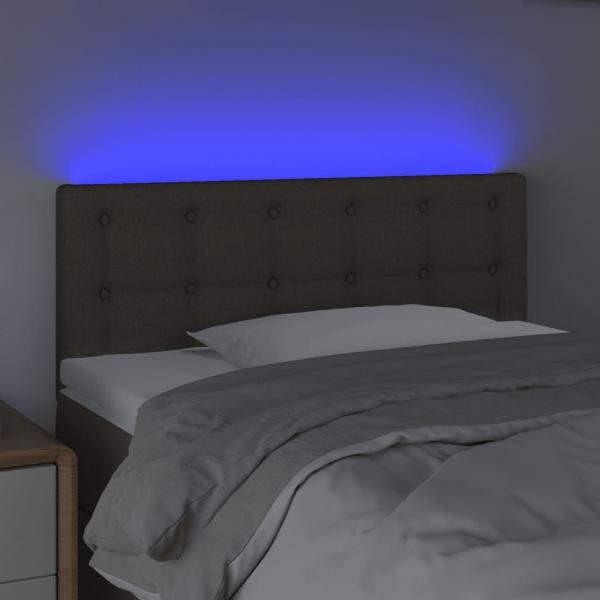 LED Kopfteil Taupe 100x5x78/88 cm Stoff