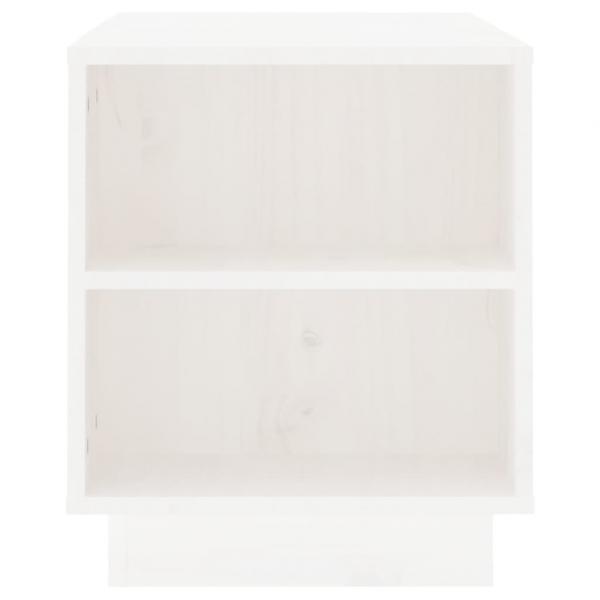 TV-Schrank Weiß 110x35x40,5 cm Massivholz Kiefer