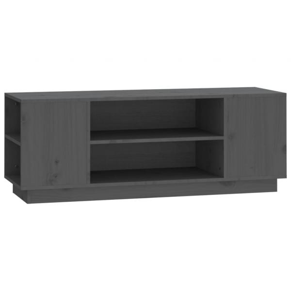 TV-Schrank Grau 110x35x40,5 cm Massivholz Kiefer