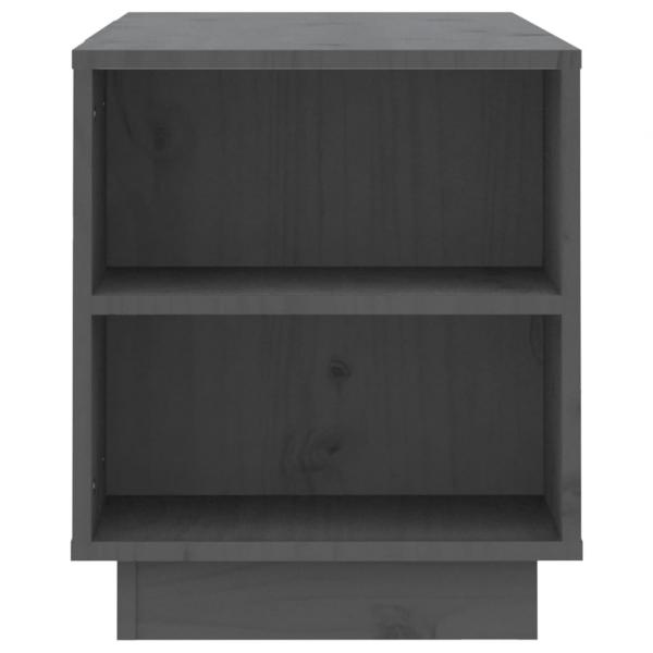 TV-Schrank Grau 110x35x40,5 cm Massivholz Kiefer