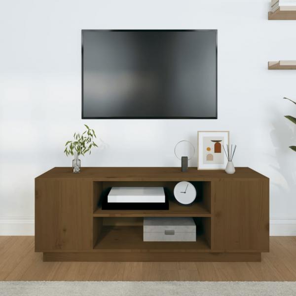 TV-Schrank Honigbraun 110x35x40,5 cm Massivholz Kiefer