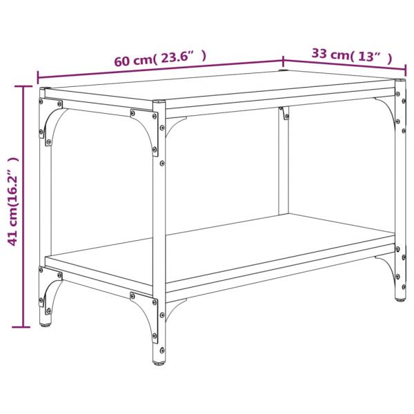 TV-Schrank Schwarz 60x33x41 cm Holzwerkstoff und Stahl