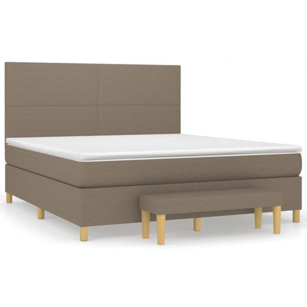 Boxspringbett mit Matratze Taupe 180x200 cm Stoff