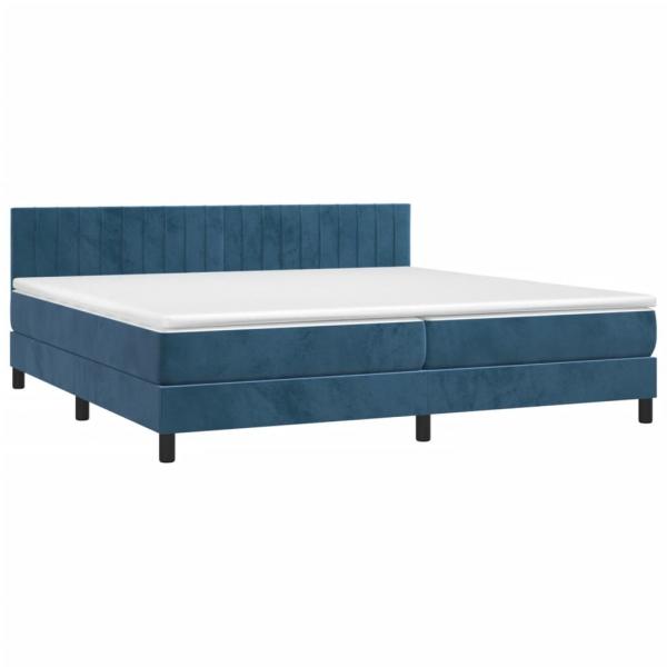 Boxspringbett mit Matratze & LED Dunkelblau 200x200 cm Samt