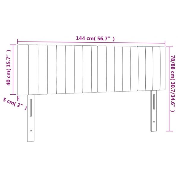 LED Kopfteil Hellgrau 144x5x78/88 cm Stoff