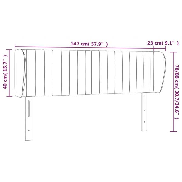 Kopfteil mit Ohren Hellgrau 147x23x78/88 cm Stoff