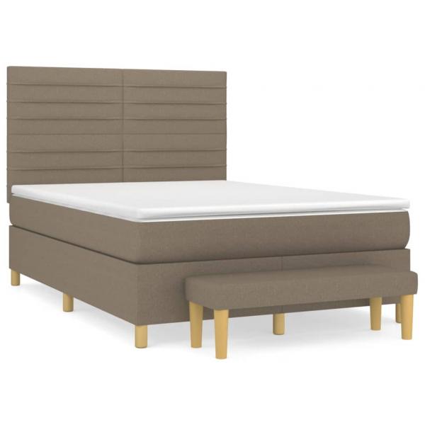 Boxspringbett mit Matratze Taupe 140x190 cm Stoff