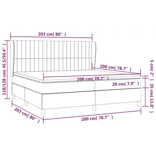 Boxspringbett mit Matratze Dunkelblau 200x200 cm Samt