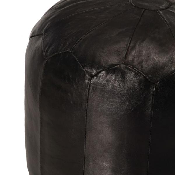 Pouf Schwarz 40 x 35 cm Echtes Ziegenleder