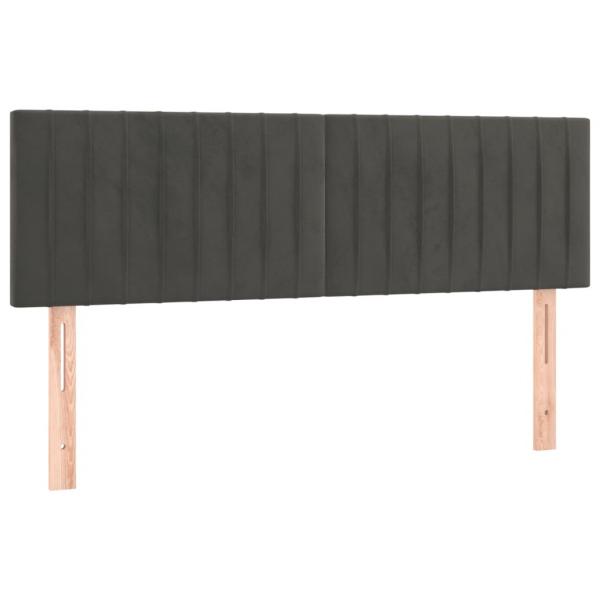 Kopfteile 2 Stk. Dunkelgrau 72x5x78/88 cm Samt