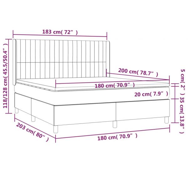 Boxspringbett mit Matratze Rosa 180x200 cm Samt