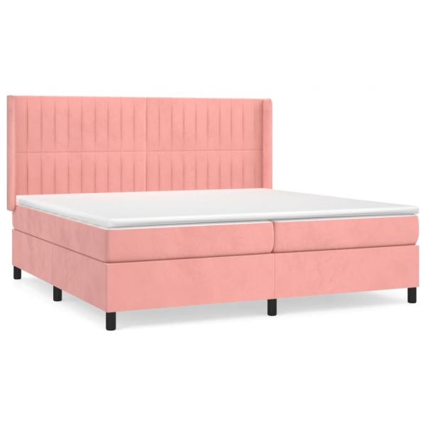 Boxspringbett mit Matratze Rosa 200x200 cm Samt