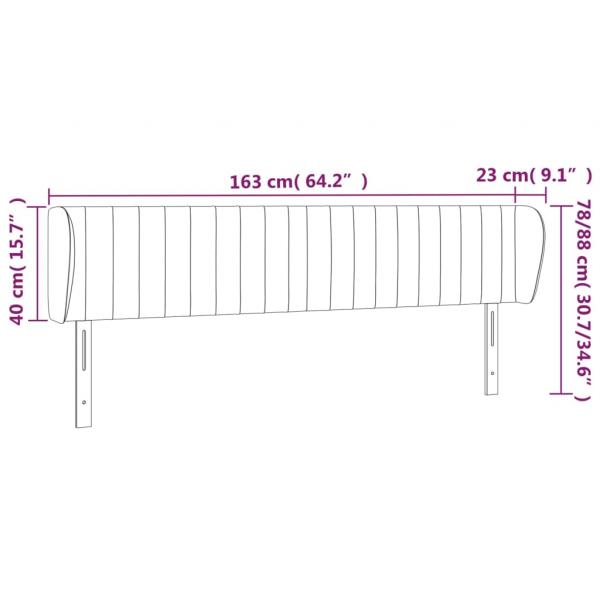 Kopfteil mit Ohren Dunkelgrau 163x23x78/88 cm Stoff