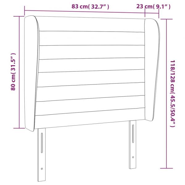 Kopfteil mit Ohren Hellgrau 83x23x118/128 cm Stoff