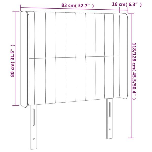 LED Kopfteil Blau 83x16x118/128 cm Stoff