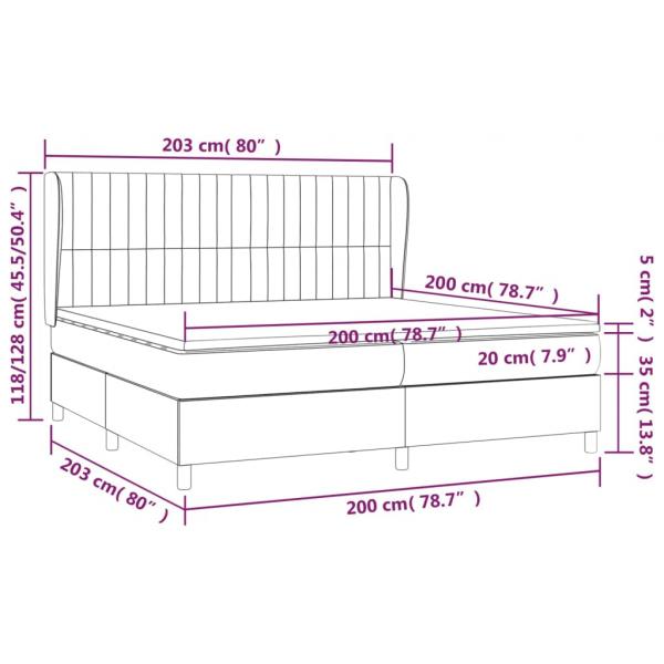 Boxspringbett mit Matratze Hellgrau 200x200 cm Stoff