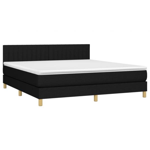 Boxspringbett mit Matratze Schwarz 160x200 cm Stoff