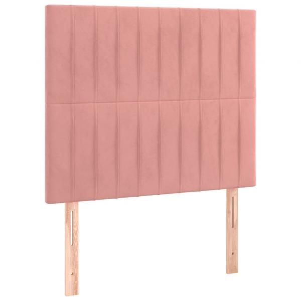 Boxspringbett mit Matratze Rosa 90x190 cm Samt