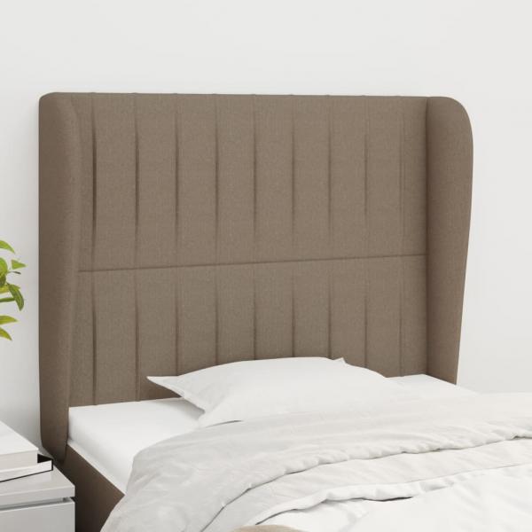 ARDEBO.de - Kopfteil mit Ohren Taupe 103x23x118/128 cm Stoff