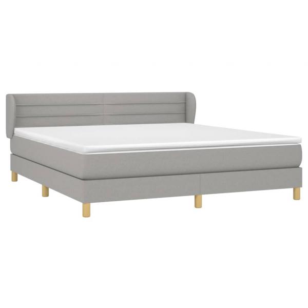 Boxspringbett mit Matratze Hellgrau 160x200 cm Stoff