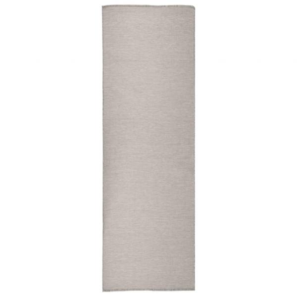 ARDEBO.de - Outdoor-Teppich Flachgewebe 80x250 cm Taupe