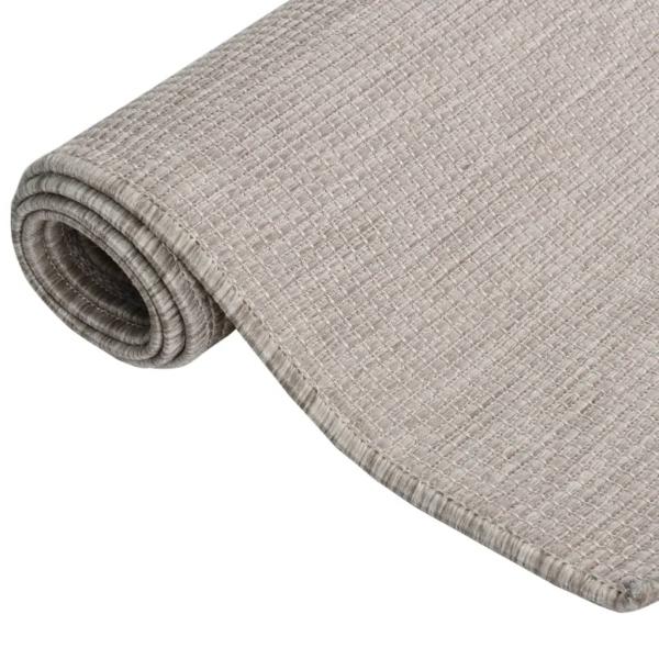 Outdoor-Teppich Flachgewebe 80x250 cm Taupe