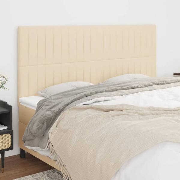 ARDEBO.de - Kopfteile 4 Stk. Creme 90x5x78/88 cm Stoff