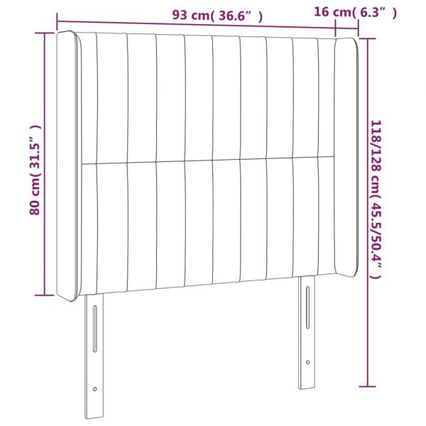 Kopfteil mit Ohren Rosa 93x16x118/128 cm Samt