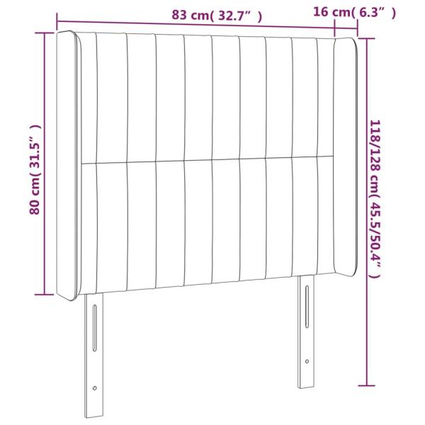 Kopfteil mit Ohren Creme 83x16x118/128 cm Stoff