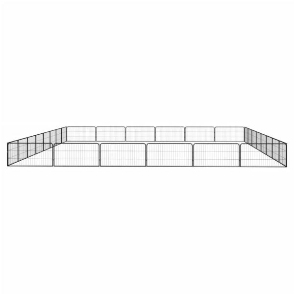 28-tlg. Hundelaufstall Schwarz 100x50cm Stahl Pulverbeschichtet