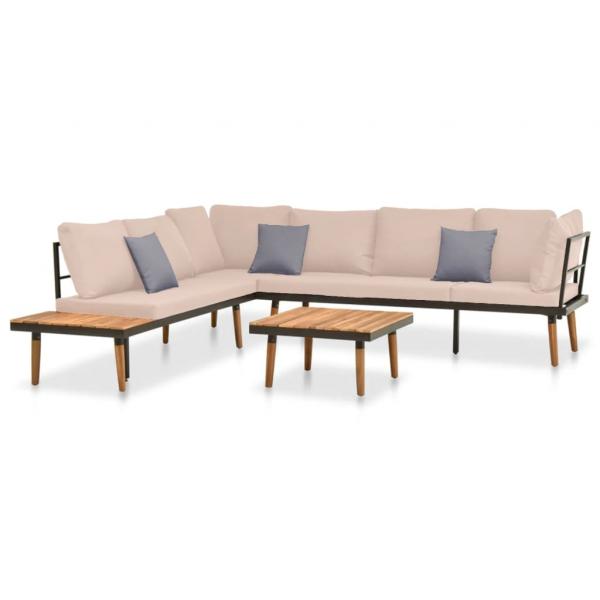 ARDEBO.de - 4-tlg. Garten-Lounge-Set mit Kissen Massivholz Akazie