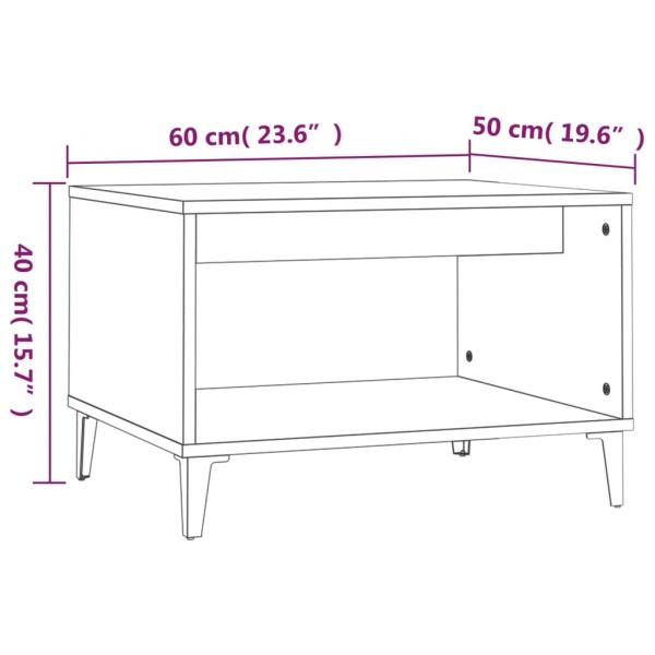 Couchtisch Hochglanz-Weiß 60x50x40 cm Holzwerkstoff