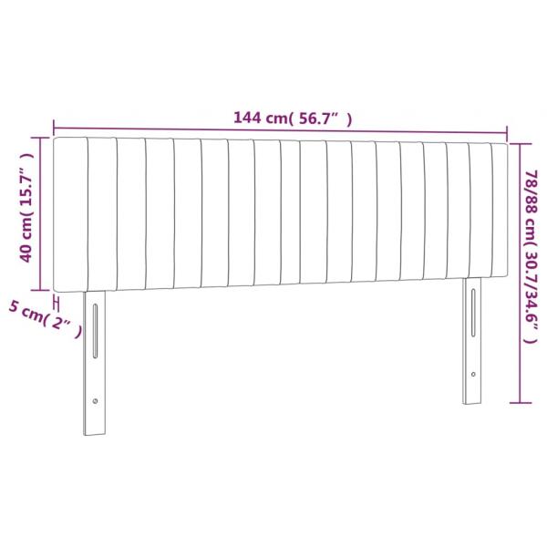 Kopfteile 2 Stk. Creme 72x5x78/88 cm Stoff