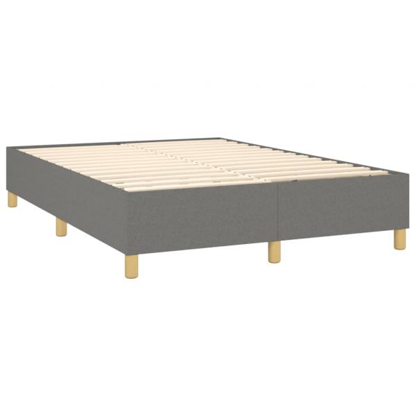 Boxspringbett mit Matratze Dunkelgrau 140x200 cm Stoff