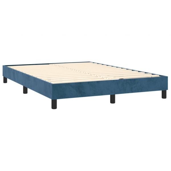 Boxspringbett mit Matratze & LED Dunkelblau 140x190 cm Samt