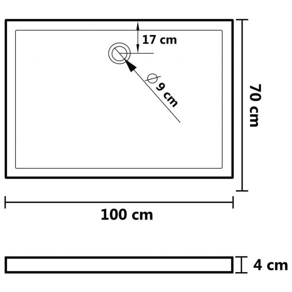 Duschwanne Anti-Rutsch Weiß 70x100x4 cm ABS