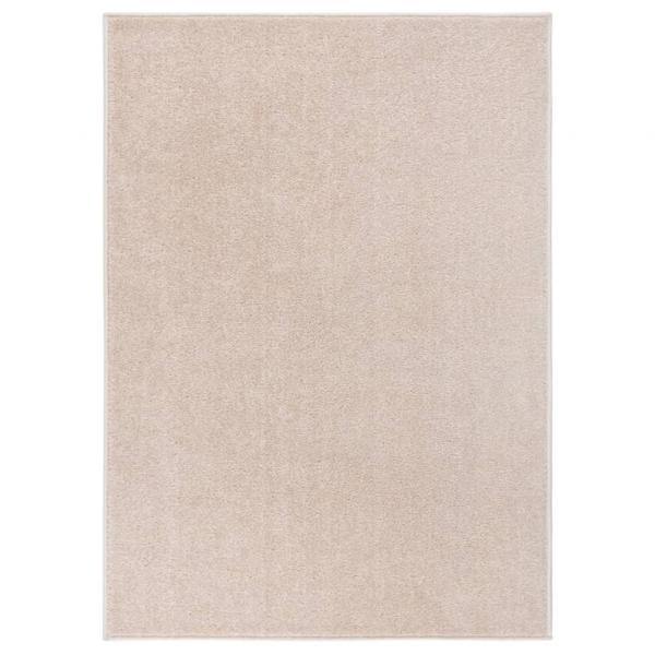 ARDEBO.de - Teppich Kurzflor 140x200 cm Dunkelbeige