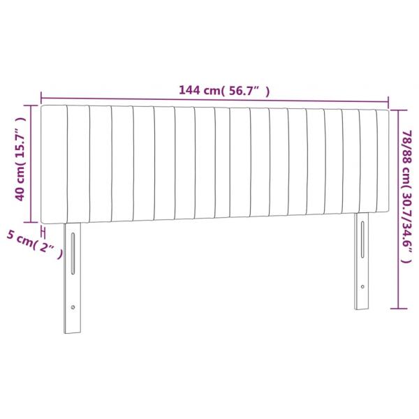 LED Kopfteil Schwarz 144x5x78/88 cm Stoff