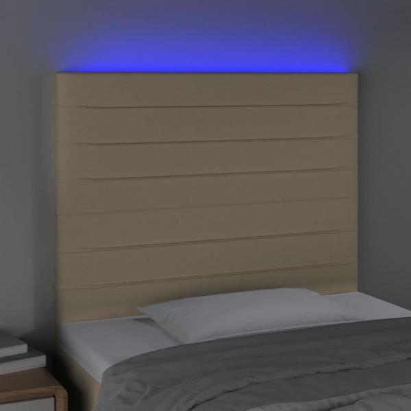 LED Kopfteil Creme 80x5x118/128 cm Stoff