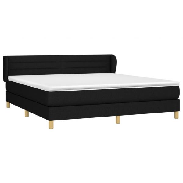 Boxspringbett mit Matratze Schwarz 160x200 cm Stoff