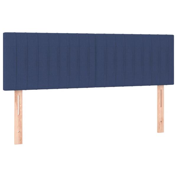 Boxspringbett mit Matratze & LED Blau 140x190 cm Stoff