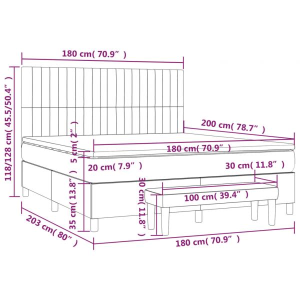 Boxspringbett mit Matratze Rosa 180x200 cm Samt