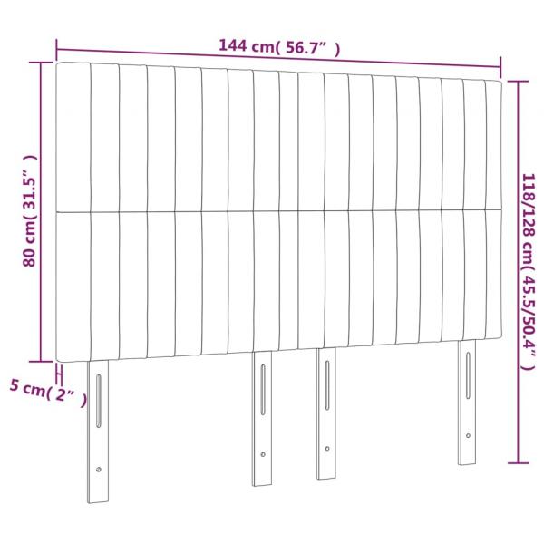 Kopfteile 4 Stk. Dunkelgrün 72x5x78/88 cm Samt